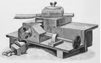 A picture containing old, photo, table, wooden
Description automatically generated