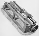 A vintage photo of a bench
Description automatically generated
